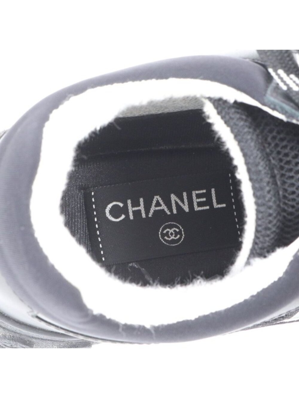 Chanel CC Logo Leather Low Cut Sneakers Lace Up Shoes Flat - Picture 7 of 8